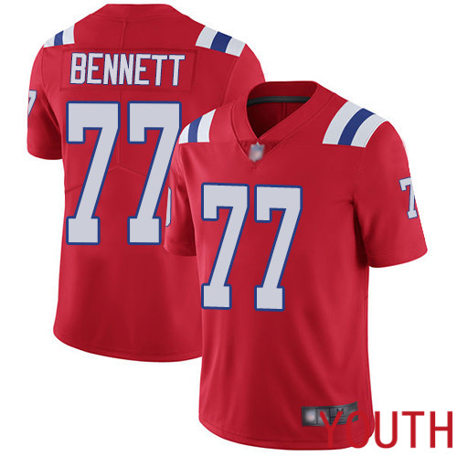 New England Patriots Football 77 Vapor Limited Red Youth Michael Bennett Alternate NFL Jersey
